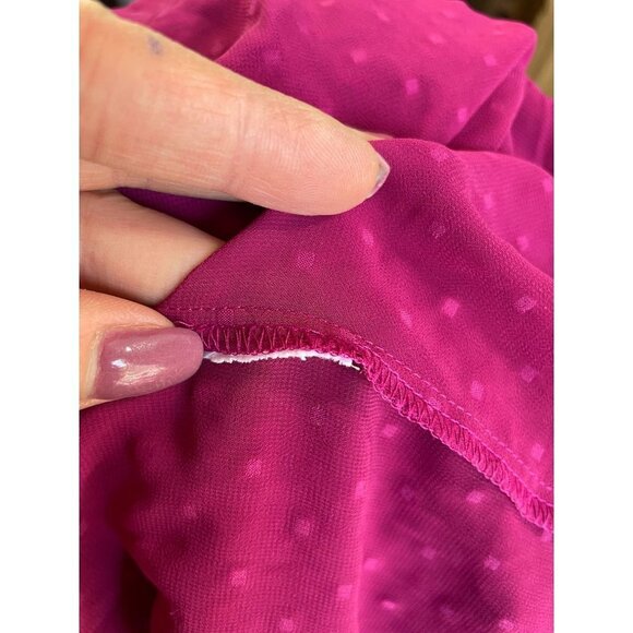 J Crew Top Pullover Blouse Casual Short Sleeve Pleated Front Ruffled Pink Sz S - Picture 7 of 7